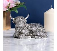 The Leonardo Collection Reflections Figurine de Vache et bébé argentée pour la Maison et Le Bureau | Cadeau d’Ornements de décoration intérieure pour Femmes et Hommes | Belle Figurine