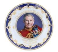 The Leonardo Collection Royal Heritage HM King Charles III Assiette 6 pour décoration d'intérieur | Jolies assiettes à dîner cadeaux pour homme et femme | Assiettes en céramique idéales pour la