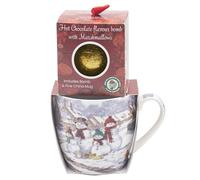 The Leonardo Collection Tasse à petit déjeuner bonhomme de neige avec bombe de chocolat pour boissons chaudes | Tasses à café réutilisables en porcelaine fine pour la cuisine et la maison | Tasses à