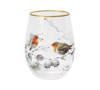 The Leonardo Collection Verre à pied en forme de rouge-gorge de Noël pour la maison et les restaurants | Verrerie élégante pour tous les types de boissons | Jolis verres à boire pour homme et femme