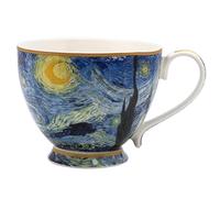 The Leonardo Collection Vincent Van Gogh Van Gogh Tasse à pied pour boissons chaudes Motif nuit étoilée | Tasses imprimées en porcelaine fine pour la cuisine et la maison | Gobelets en céramique