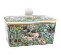 The Leonardo Collection William Morris Beurrier Strawberry Thief pour cuisine et maison | Beurrier avec couvercle pour garder le beurre frais | Beurre durable sans BPA pour le stockage du beurre
