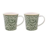 The Leonardo Collection William Morris Larkspur Lot de 2 tasses à café élégantes pour toutes les occasions | Joli lot de 2 tasses à café pour homme et femme
