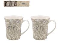 The Leonardo Collection William Morris Lot de 2 tasses à café d'artichaut de Noël pour boissons chaudes et froides | Tasses à café durables pour la maison et le bureau | Tasses à café confortables et