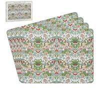 The Leonardo Collection William Morris Lot de 4 sets de table Motif voleur de fraises pour salle à manger | Tapis de cuisine antidérapants et lavables | Sets de table faciles à nettoyer pour assiettes