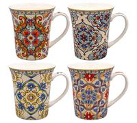 The Leonardo Collection William Morris Lustre Toscane Lot de 4 tasses à café élégantes pour toutes les occasions | Joli ensemble de tasses à café pour homme et femme