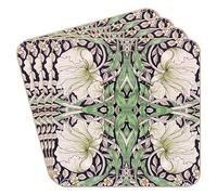 The Leonardo Collection William Morris Pimpernel Lot de 4 Dessous de Verre pour Bureau, Maison et Cuisine | Joli Ensemble de sous-Verres pour décoration de Maison, Dessous de Verre pour thé et café