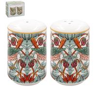 The Leonardo Collection William Morris Salière et poivrière Strawberry Thief pour la maison et les restaurants | Ensemble salière et poivrière britannique pour cuisine | Poivrière et salière durables
