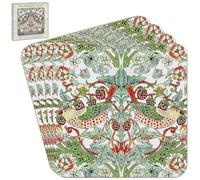 The Leonardo Collection William Morris Strawberry Thief Lot de 4 Dessous de Verre pour Bureau, Maison et Cuisine | Joli Ensemble de sous-Verres pour décoration de Maison, Dessous de Verre pour thé et