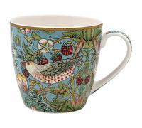 The Leonardo Collection William Morris Strawberry Thief Tasse à petit déjeuner 480 ml pour café, thé et boissons chaudes | Tasses à café en porcelaine fine pour un usage quotidien | Cadeau pratique