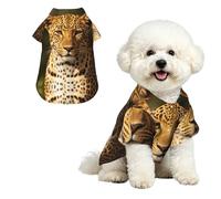 The Leopard Hunting XL Chemise hawaïenne pour petits chiens - Tenue d'été mignonne pour la plage - Vêtement doux et respirant avec boutons