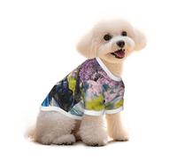 The Leopard Next to The Lilas Flower T-shirt pour chien et chat avec débardeur élastique, mignon, respirant, doux, taille M