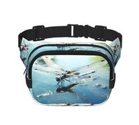The libellule flies low. Sac à bandoulière imprimé tendance, sac banane de randonnée, sac à bandoulière carré double couche pour voyage et remise en forme