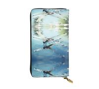 The libellule fly low. Portefeuille en cuir imprimé, 7,5 x 4,1 pouces de long, porte-cartes de crédit, portefeuille de voyage portable