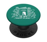 The Library is My Happy Place Bibliothécaire Style bohème PopSockets PopGrip Adhésif