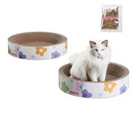 THE LICKER STORE Daisy CSR1001A-SET2 Lot de 2 griffoirs Modernes en Carton avec Herbe à Chat Blanc/Multicolore 46,1 cm