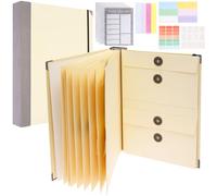 The Life Book Classeur à documents - Classeur pour documents importants, classeur folio avec pochettes, planificateur d'urgence, organisateur de fin de vie, classeur papier avec étiquettes (kaki)