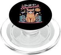 The Life of a Showcat Fête Amusante pour Amoureux des Chats Rétro Femme Homme PopSockets PopGrip pour MagSafe
