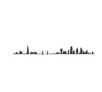The Line - London V2 - Silhouette décorative murale - Skyline - 50 cm - noir