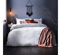 The Linen Yard Ghost Housse de Couette touffetée en Coton pour lit Super King Size Blanc