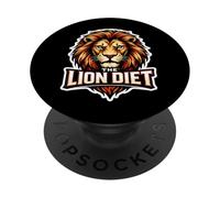 The Lion Diet Hardcore Carnivore Mangeur de Viande pour bœuf PopSockets PopGrip Adhésif