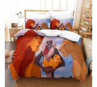 The Lion King Ensemble De Housse De Couette Imprim¿¿ D Avec Taie D'oreiller Zipp¿¿E Ensemble De Literie En Microfibre Douce Pour Enfants Adolescents Hou
