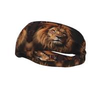 The Lion's Gaze Bandeau de sport imprimé avec propriétés anti-transpiration Convient pour le tennis, le basket-ball et la course à pied