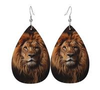 The Lion's Gaze Boucles d'oreilles en cuir en forme de goutte - Texture légère et luxueuse, adaptées à un usage quotidien, boucles d'oreilles de fête, taille unique, Simili cuir