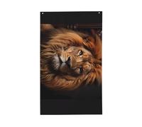The Lion's Gaze Flag.Drapeau décoratif d'extérieur 0,9 x 1,5 m, bannière verticale en polyester