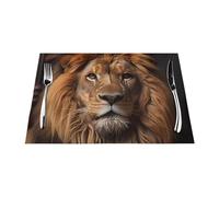 The Lion's Gaze Lot de 4 sets de table tissés 30,5 x 45,7 cm - Motif tendance pour décoration de maison et de cuisine