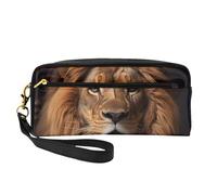 The Lion's Gaze Petite trousse de maquillage double face Pochette en cuir PU