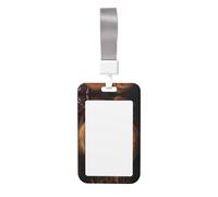 The Lion's Gaze Porte-badge - Étui protecteur en polycarbonate transparent avec lanière verticale pour cartes pour bureau, école