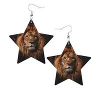 The Lion's Gaze Prints Boucles d'oreilles en cuir en forme d'étoile légères et élégantes pour les fêtes, les danses et la vie quotidienne.