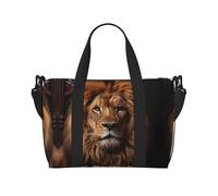 The Lion's Gaze Sac à main à bandoulière pour femme, sac à main décontracté avec fermeture éclair, convient pour le travail, les voyages, le fitness, les voyages