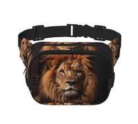 The Lion's Gaze Sac banane multifonction imprimé unisexe tendance Sac de rangement de sport de voyage