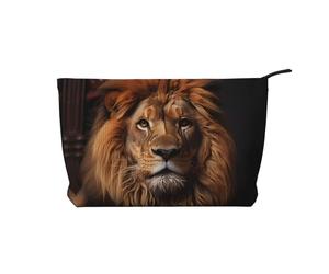 The Lion's Gaze Trousse à maquillage tendance en velours côtelé avec fermeture éclair, convient pour les voyages, le camping et une utilisation quotidienne