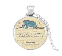 The Little - Collier ras du cou avec pendentif éléphant en verre rond pour femme, nan