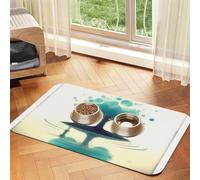 The Little Girl by The River Tapis d'alimentation imperméable et antidérapant pour chien et chat Tapis distributeur d'eau pour chien et chat Sans taches Séchage rapide