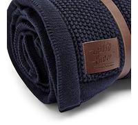 The Little Green Sheep Couverture bébé en Polaire tricotée Bio Midnight