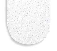 The Little Green Sheep Drap-housse pour couffin en lin bio et coton mélangé, s'adapte à la plupart des couffins de 30 x 70 cm à 35 x 75 cm, blanc avec imprimé riz