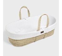 The Little Green Sheep Matelas en Maille Naturelle pour Panier Moïse, Blanc