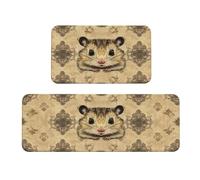 The Little Mouse Lot de 2 tapis de cuisine rembourrés confortables pour décoration de la maison, évier, tapis de cuisine pour sol antidérapant et lavable, blanchisseur 43,2 x 119,2 cm + 43,2 x 76,2 cm