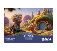The Little Prince and His Fox 1000 Pcs Carton Extra-épais Coffret De Puzzles Whimsical Earth House Anti-Stress Jeu Familial Puzzles pour Adultes Et Enfants 70x50cm/1000pcs