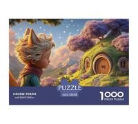 The Little Prince and His Fox 1000 Pièces Carton Extra-épais Coffret De Puzzles Whimsical Earth House Stimulant Et Éducatif Jeu Créatif Puzzles As Birthday Gifts 52x38cm/1000pcs