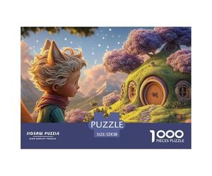 The Little Prince and His Fox 1000 Pièces Carton Extra-épais Coffret De Puzzles Whimsical Earth House Stimulant Et Éducatif Jeu Créatif Puzzles As Birthday Gifts 52x38cm/1000pcs
