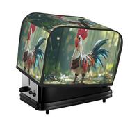 The Little Rooster Stands. Housse de grille-pain 2 tranches pour petits appareils de cuisine avec poches, protection contre la poussière et les traces de doigts