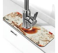The Little Squirrel is On The Branch Tapis de robinet anti-éclaboussures pour robinet de cuisine, poignée de robinet attrape-gouttes pour salle de bain (38,1 x 14 cm)