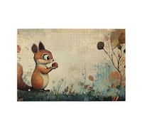 The Little Squirrel Is Taking Fruits Puzzle de 1000 pièces pour adultes en bois pour adultes Cadeaux Décoration d'intérieur