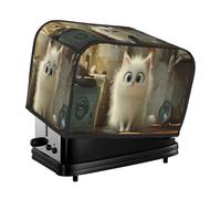 The Little White Cat Housse de grille-pain 2 tranches pour petits appareils électroménagers avec poches Protection contre la poussière et les traces de doigts