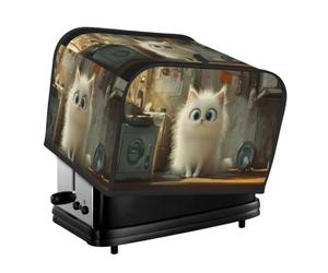 The Little White Cat Toaster Four à pain résistant à la poussière, résistant à la chaleur, universel, s'adapte à la plupart des grille-pain standard à 4 tranches avec protection contre les traces de